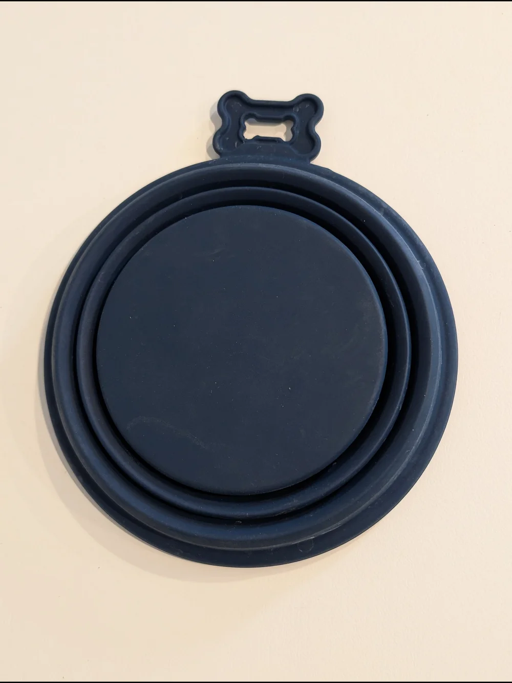 Collapsible Silicone Pet Travel Bowl in Navy Blue